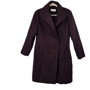 Calvin Klein Purple Wool Blend Pea Coat Women’s Size 6